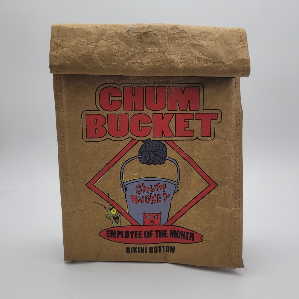 Sponge Bob Chum Bucket Insulated Lunch Sack Roll Top Rare